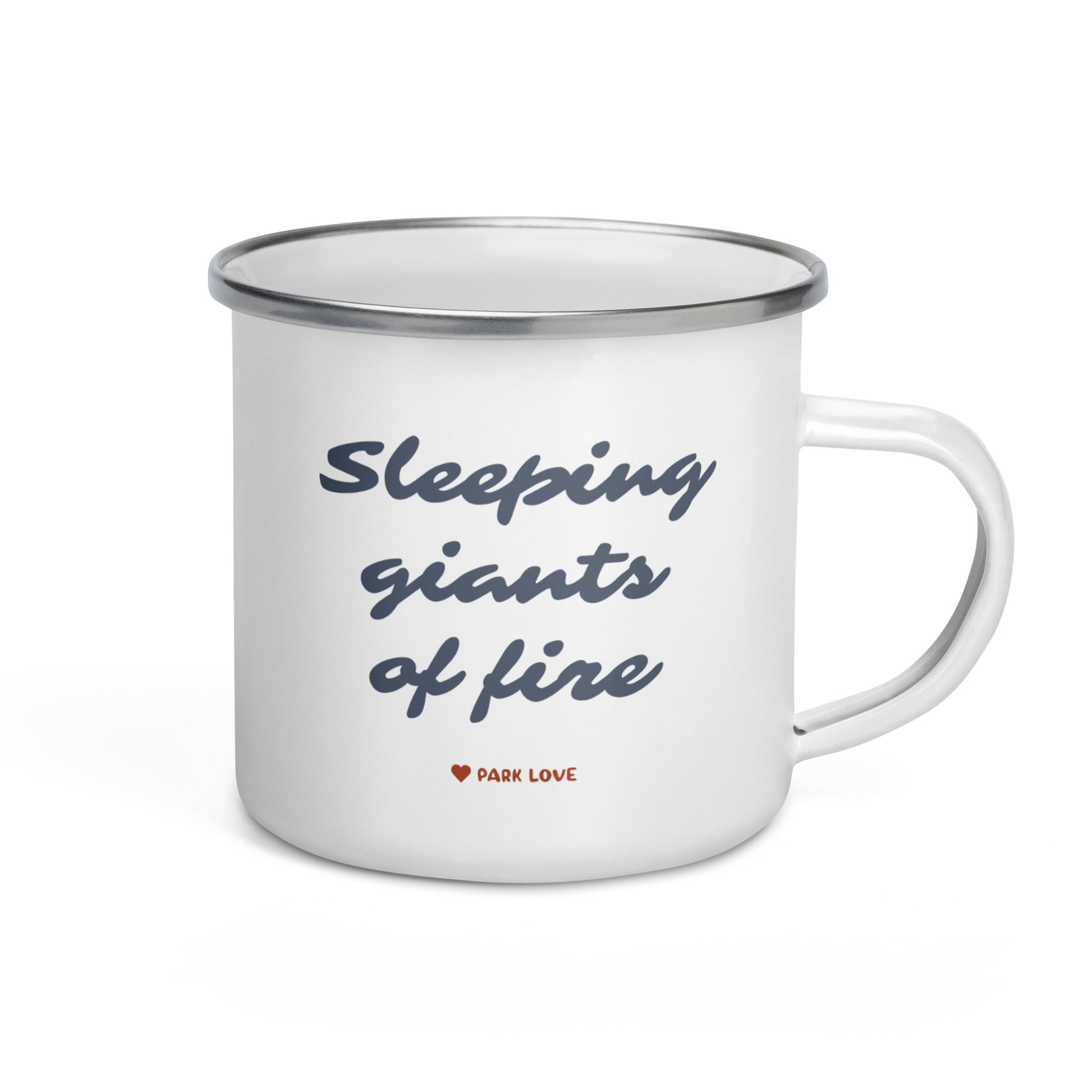 Pinnacles National Park Heraldry Enamel Camp Mug Back