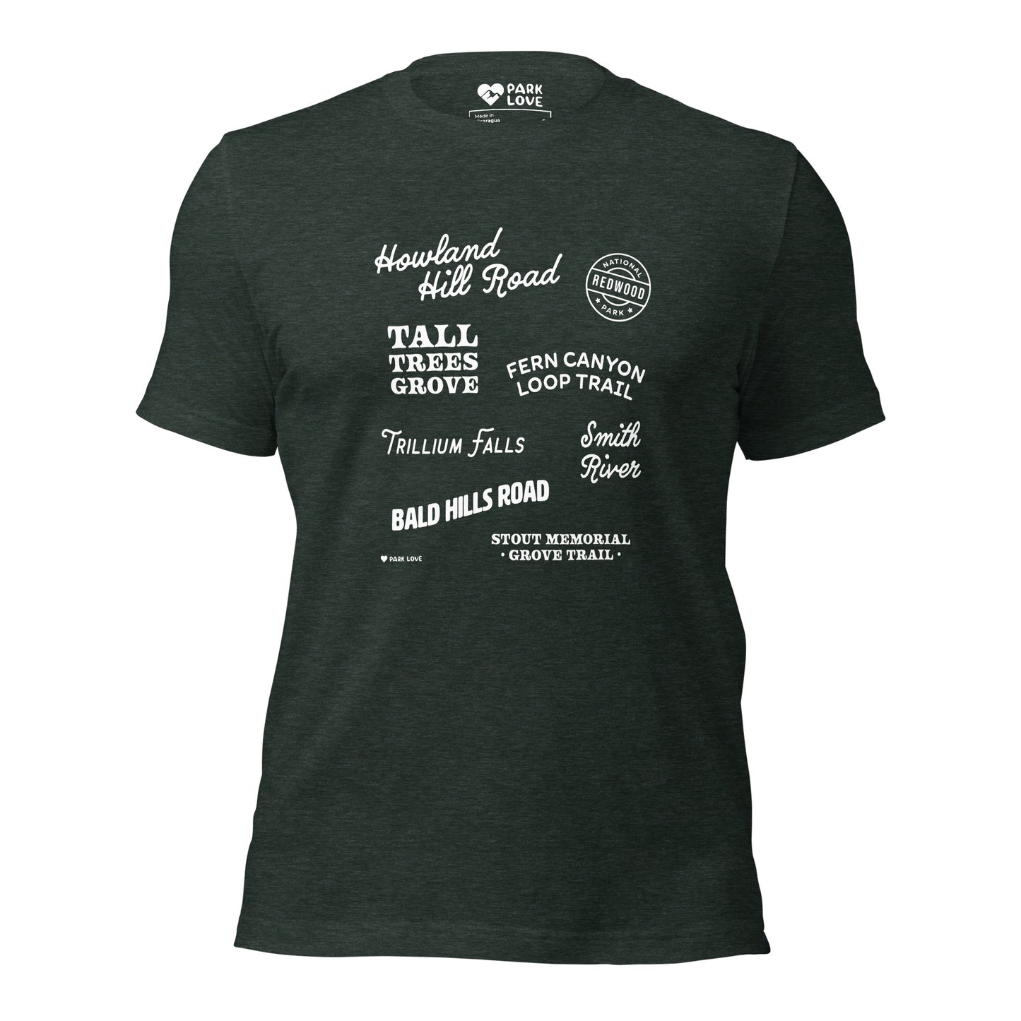 Redwood National Park Destinations Tee Shirt Green