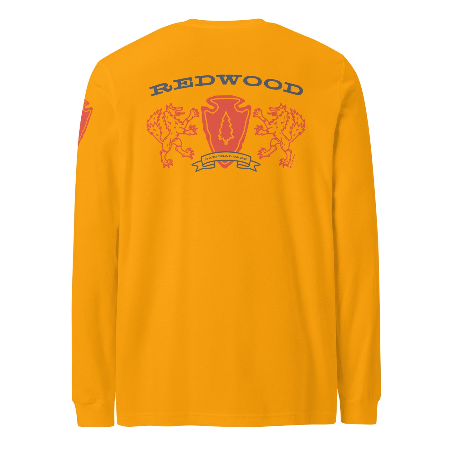 Redwood National Park Heraldry Long Sleeve Shirt Gold Back
