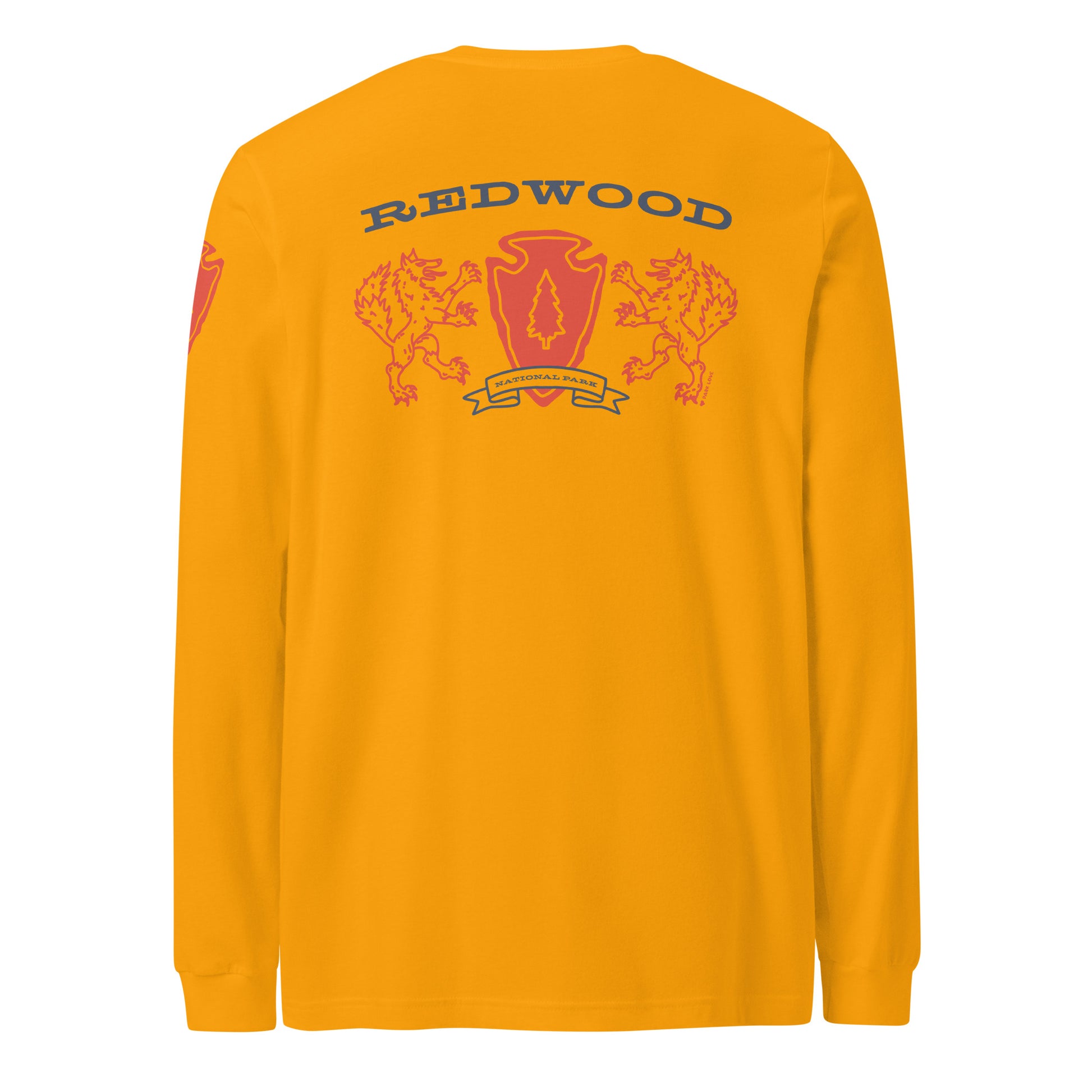 Redwood National Park Heraldry Long Sleeve Shirt Gold Back