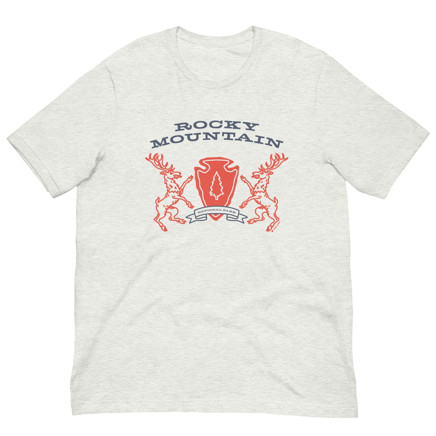 Rocky Mountain National Park Heraldry Arrowhead Tee Shirt Gray