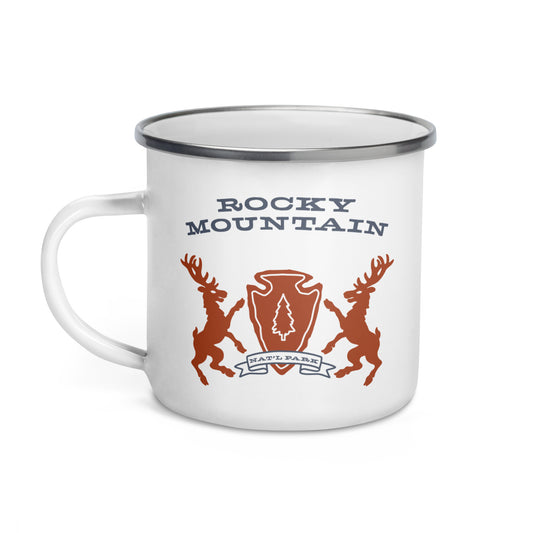 Rocky Mountain National Park Heraldry Enamel Camp Mug Front