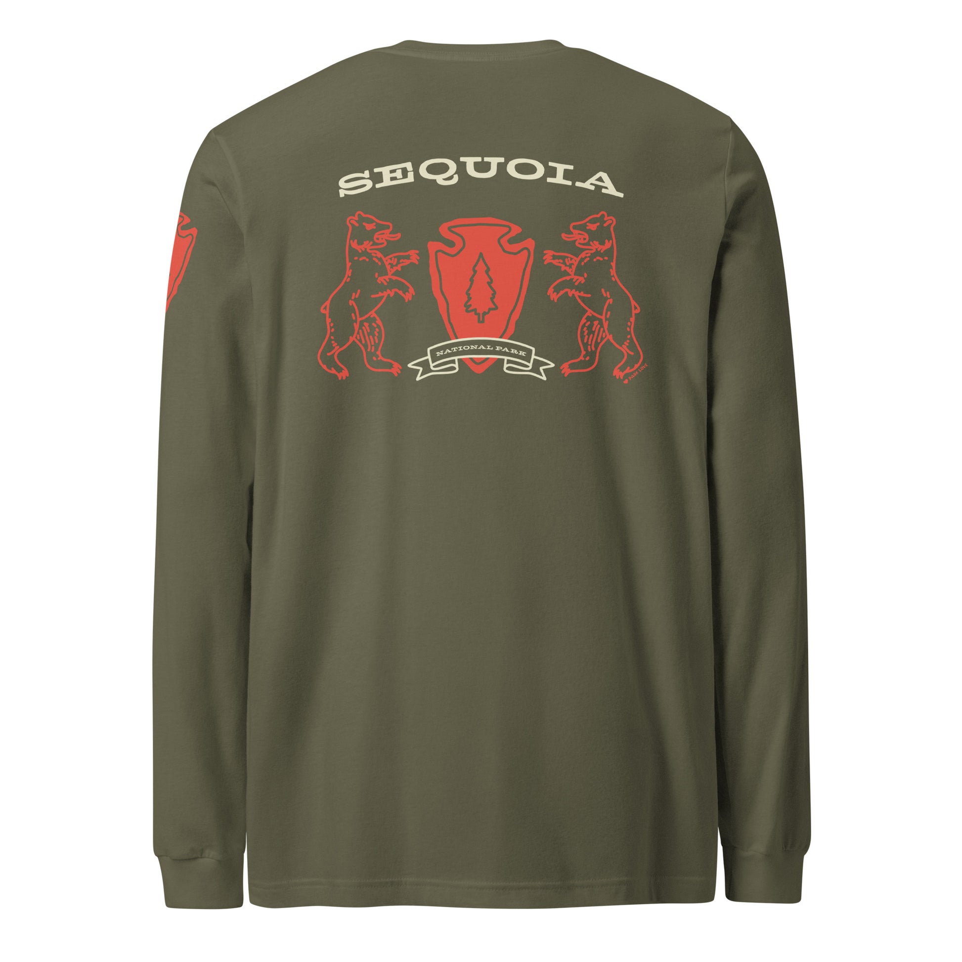 Sequoia National Park Heraldry Long Sleeve Shirt Green Back