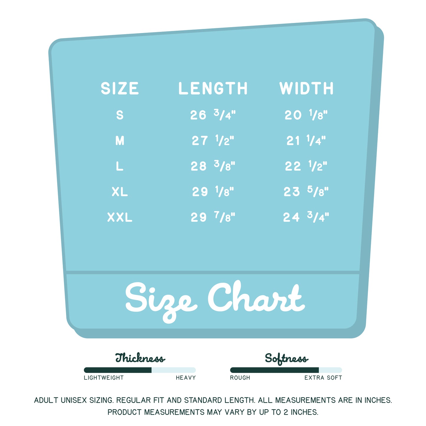 Size Chart Organic SOLS Sweatshirt