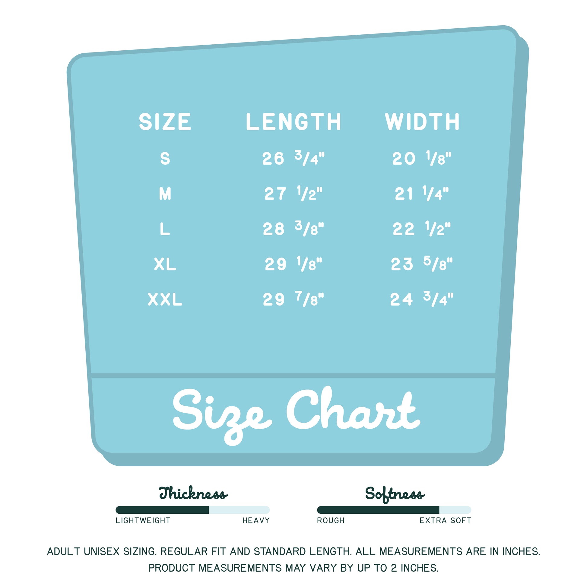 Size Chart Organic SOLS Sweatshirt