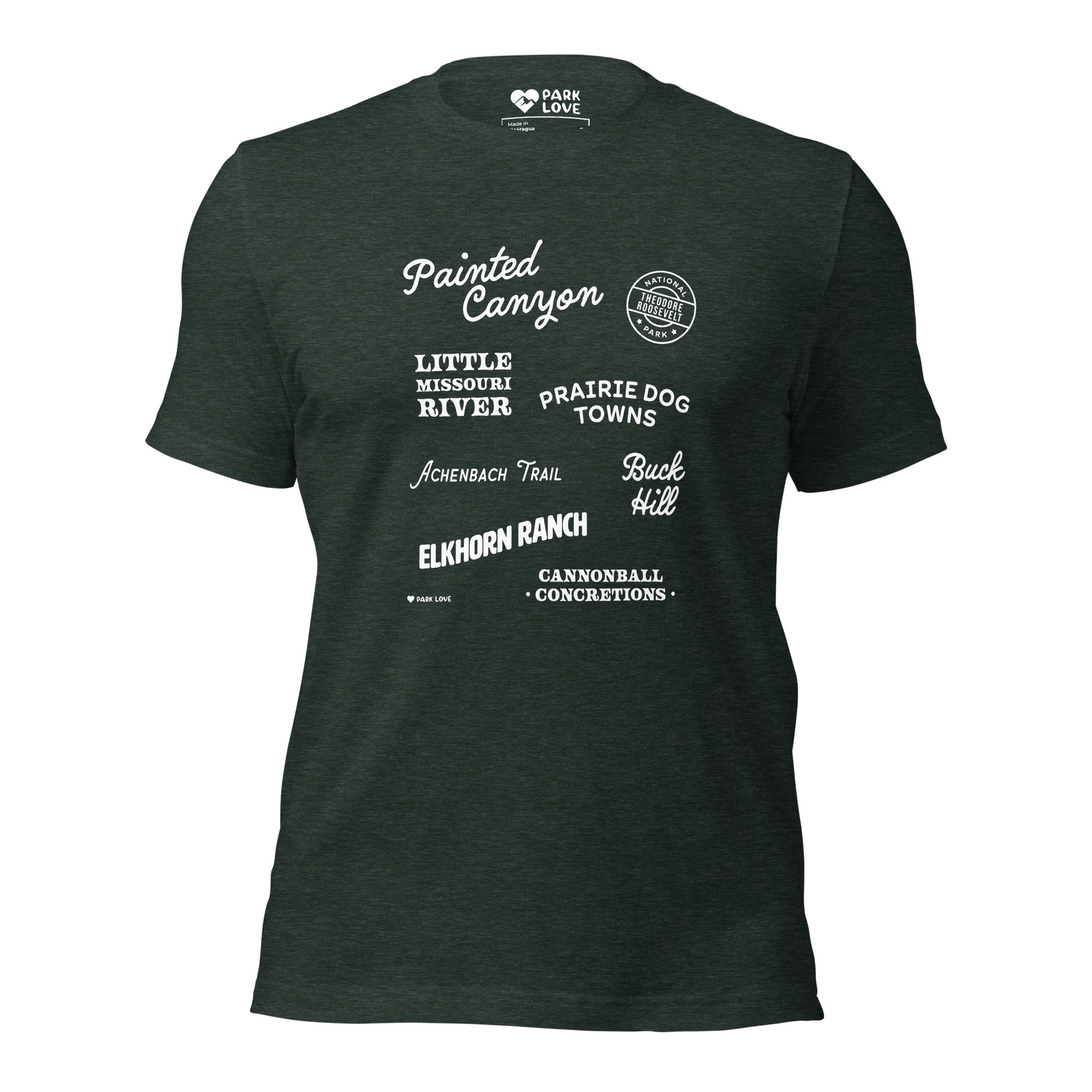 Theodore Roosevelt National Park Destinations Tee Shirt Green