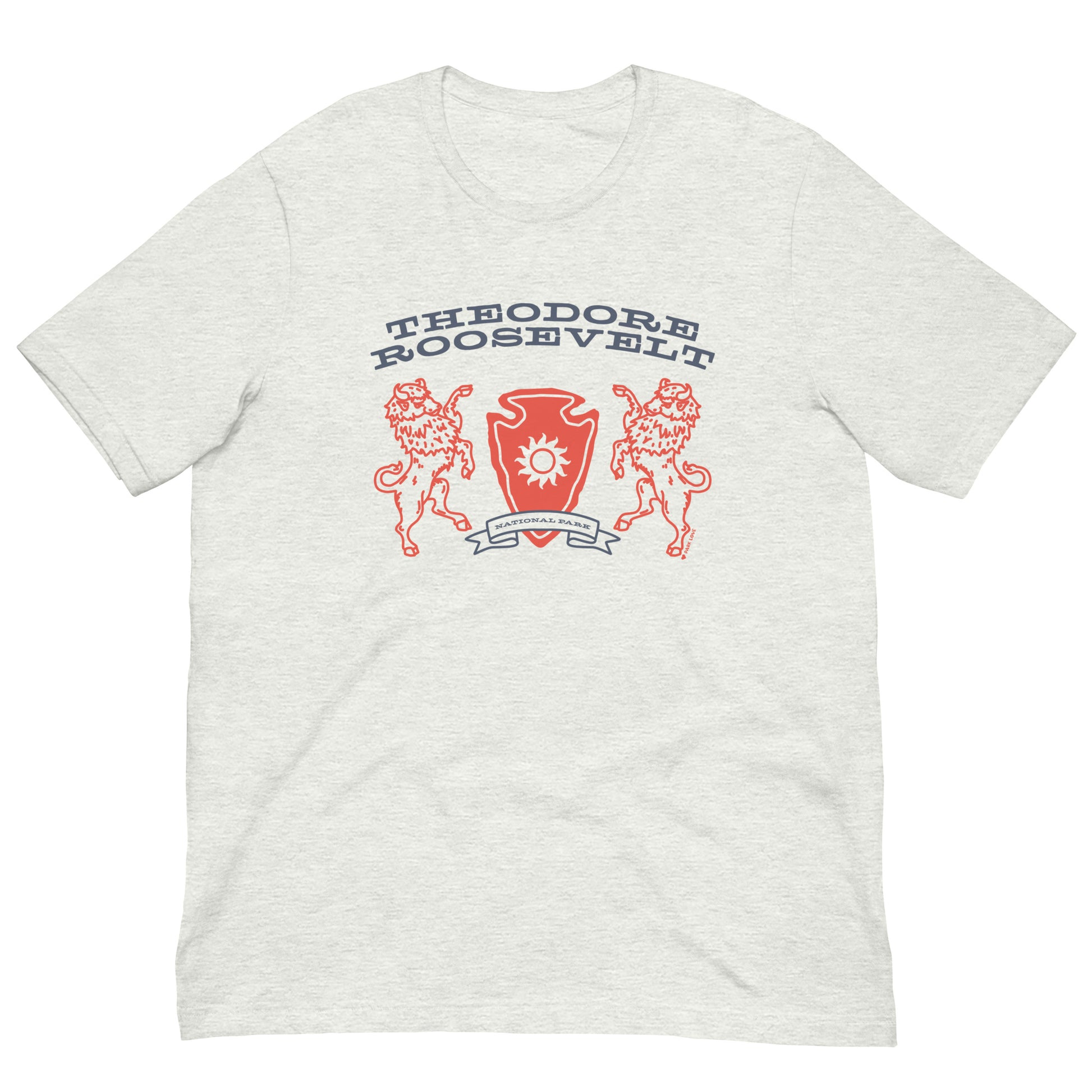 Theodore Roosevelt National Park Heraldry Arrowhead Tee Shirt Gray