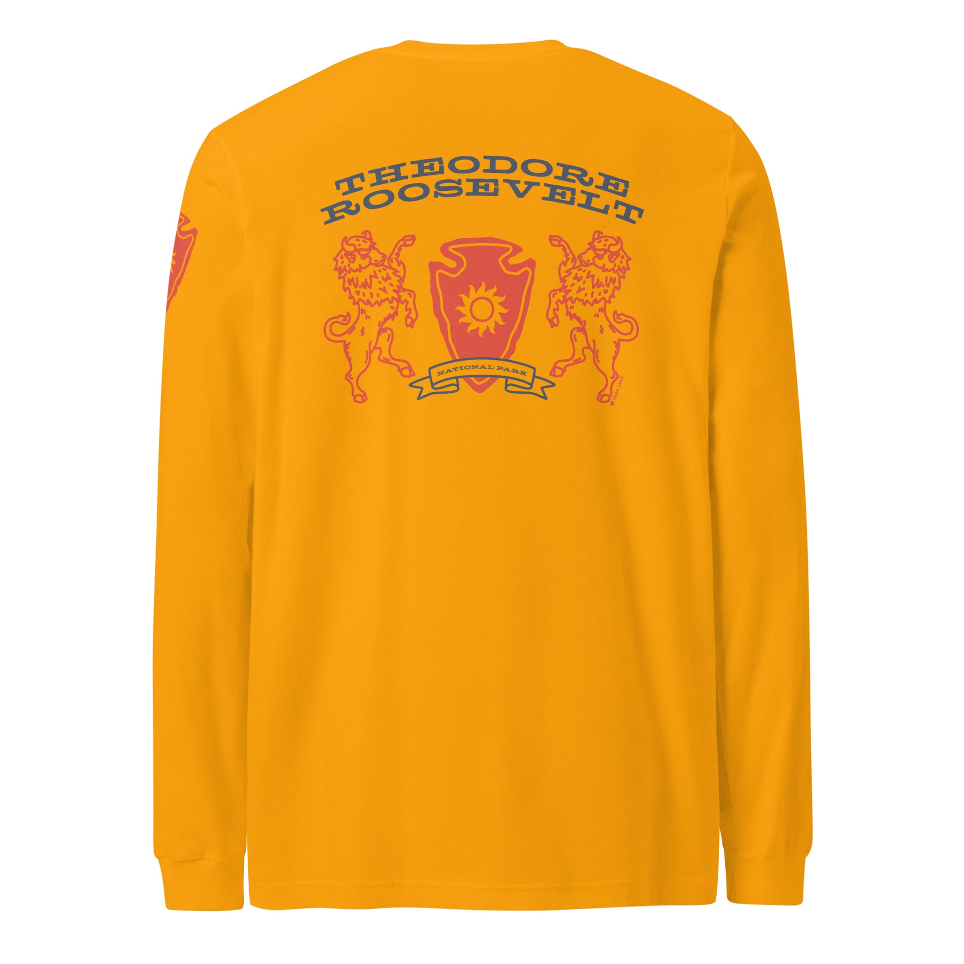 Theodore Roosevelt National Park Heraldry Long Sleeve Shirt Gold Back