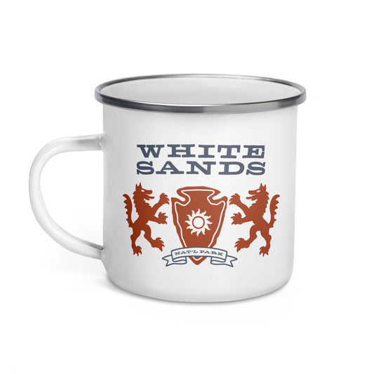 White Sands National Park Heraldry Enamel Camp Mug Front