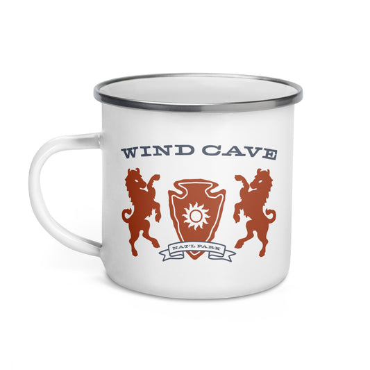 Wind Cave National Park Heraldry Enamel Camp Mug Front