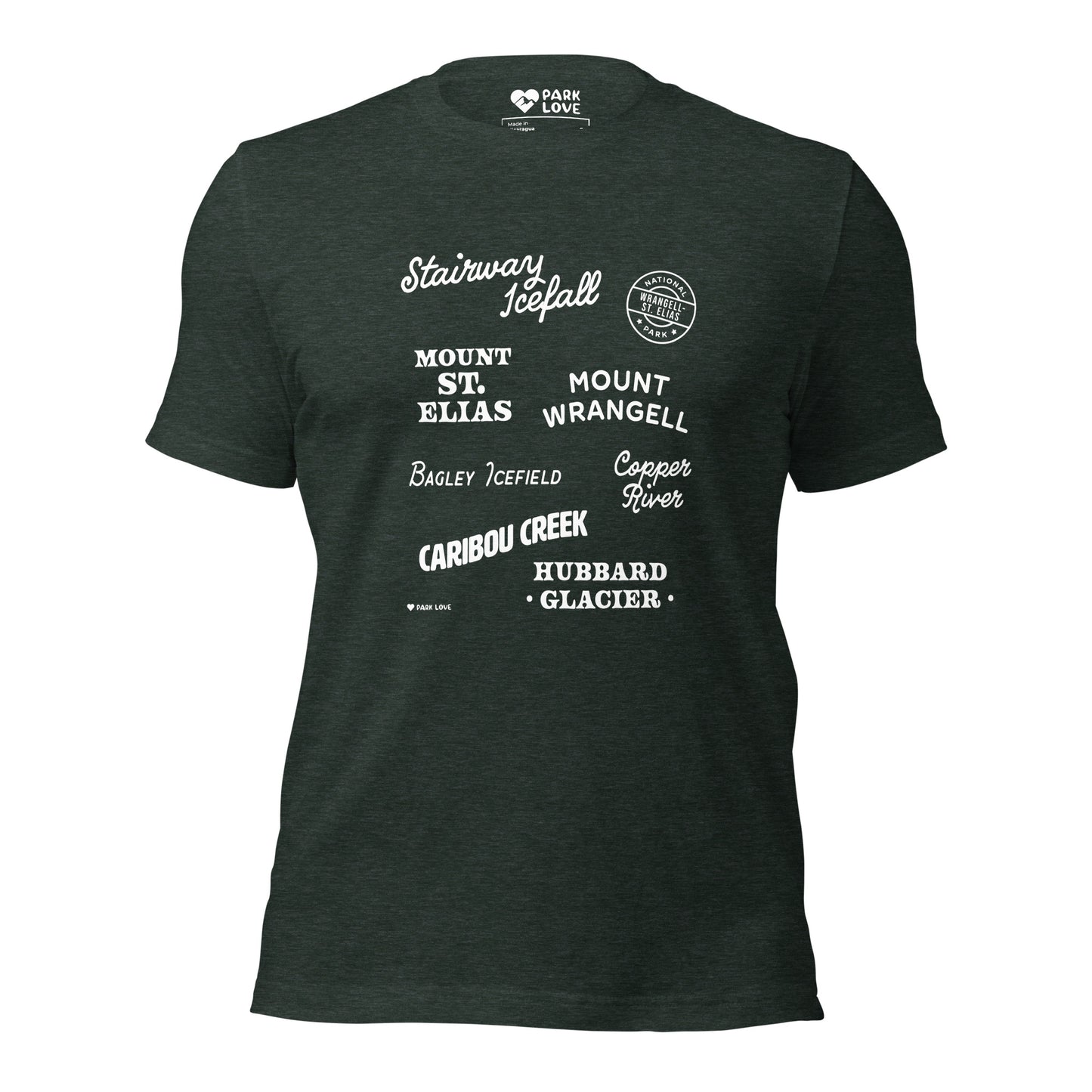 Wrangell St Elias National Park Destinations Tee Shirt Green