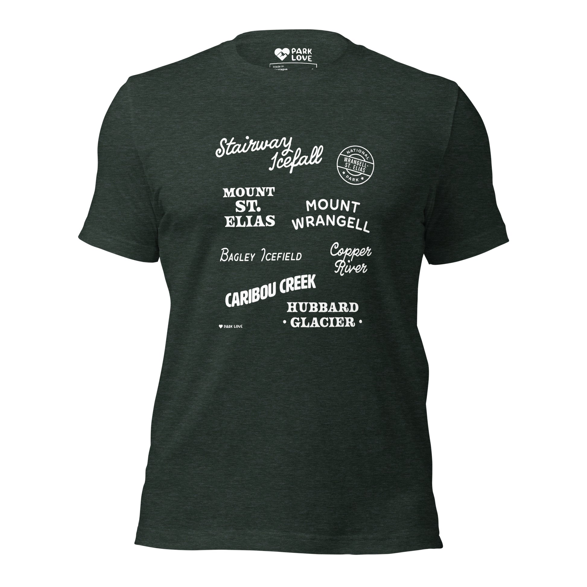 Wrangell St Elias National Park Destinations Tee Shirt Green