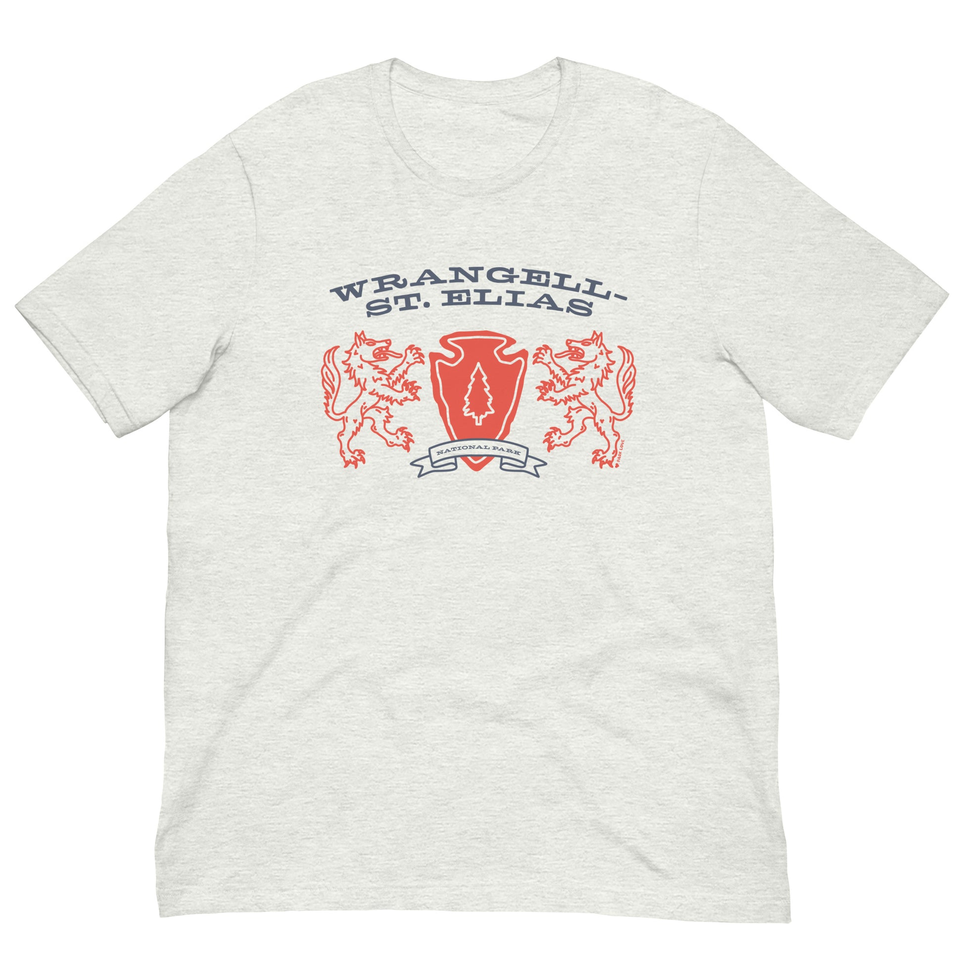 Wrangell St Elias National Park Heraldry Arrowhead Tee Shirt Gray
