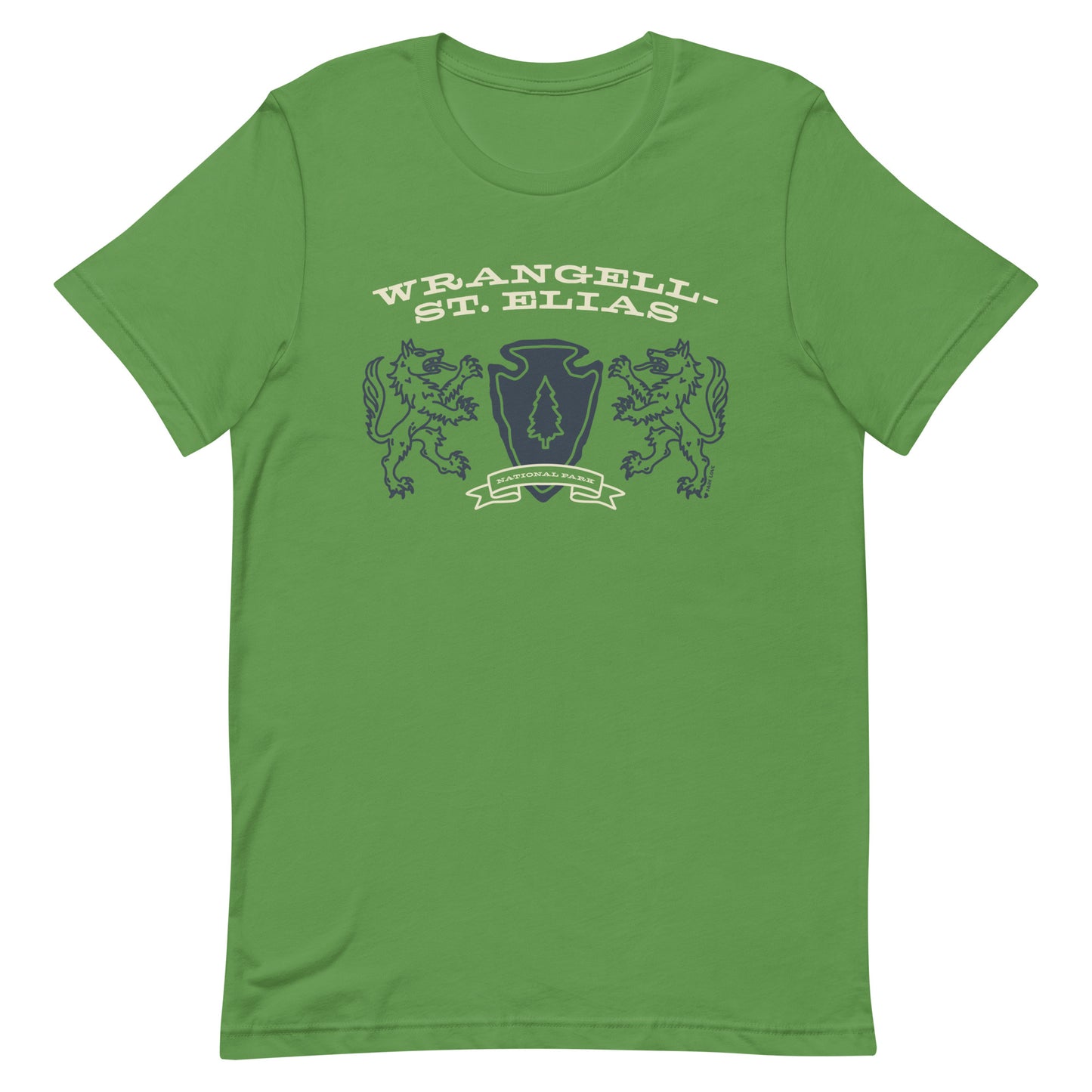 Wrangell St Elias National Park Heraldry Arrowhead Tee Shirt Green