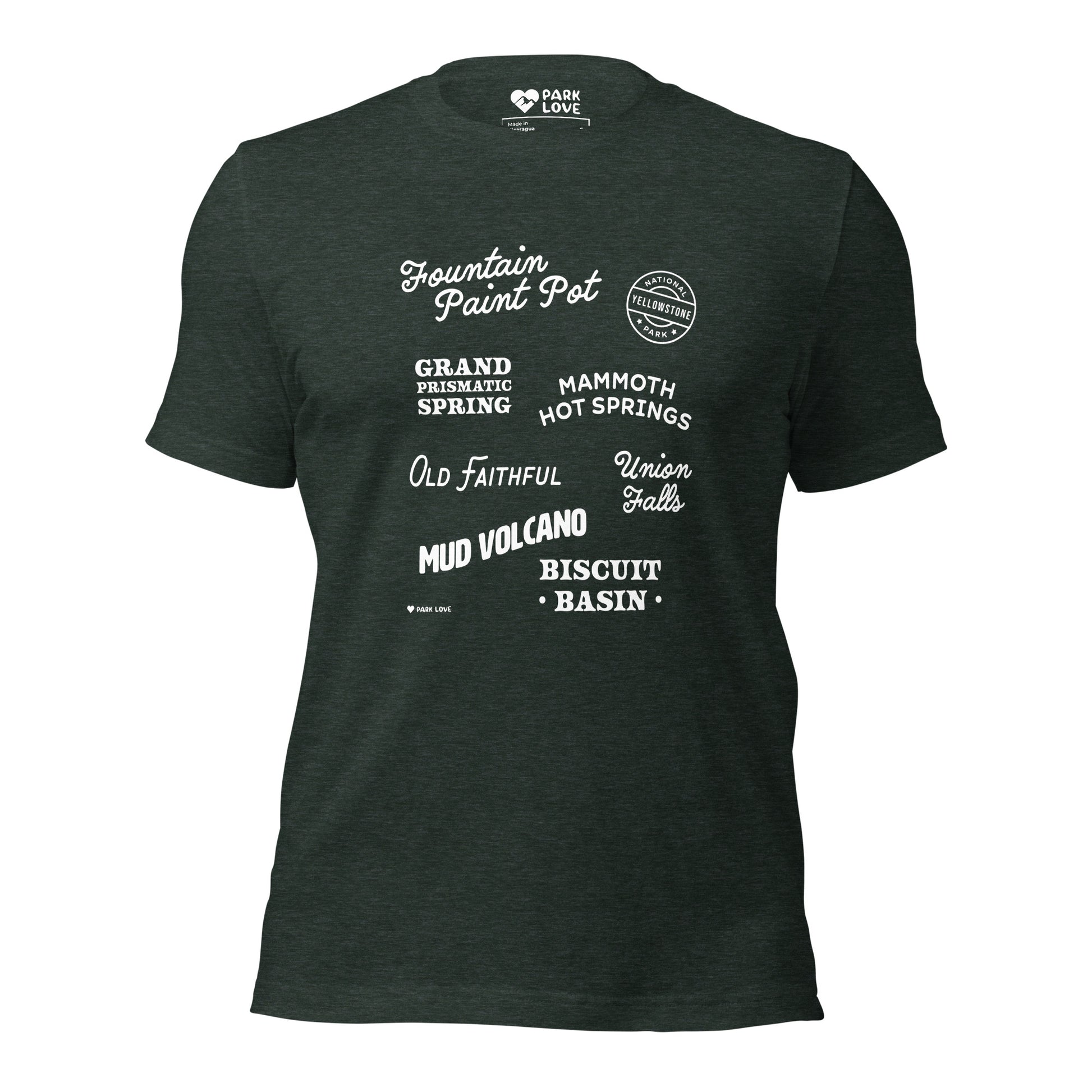 Yellowstone National Park Destinations Tee Shirt Green