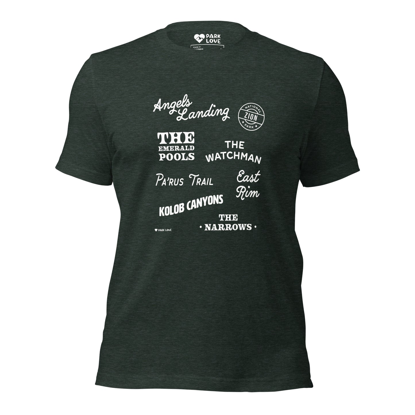 Zion National Park Destinations Tee Shirt Green