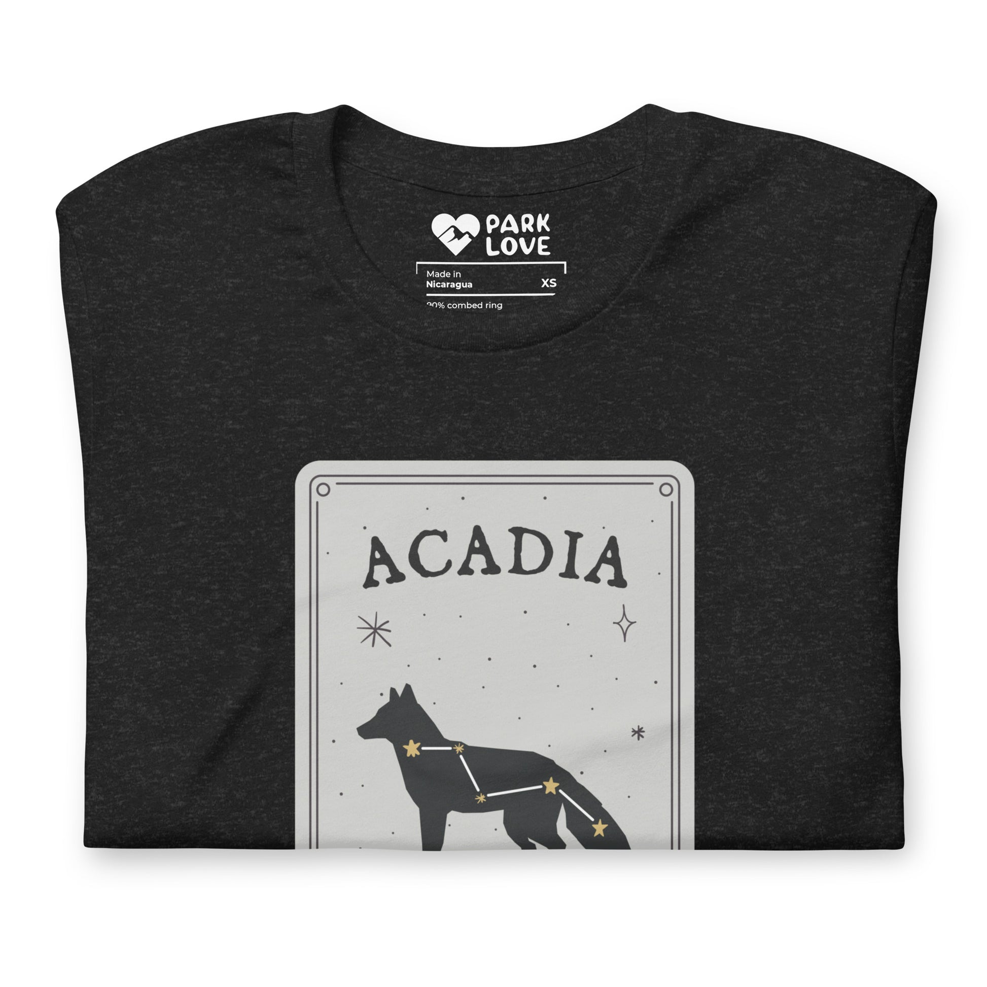 Acadia National Park Constellation Tee Shirt Black Folded