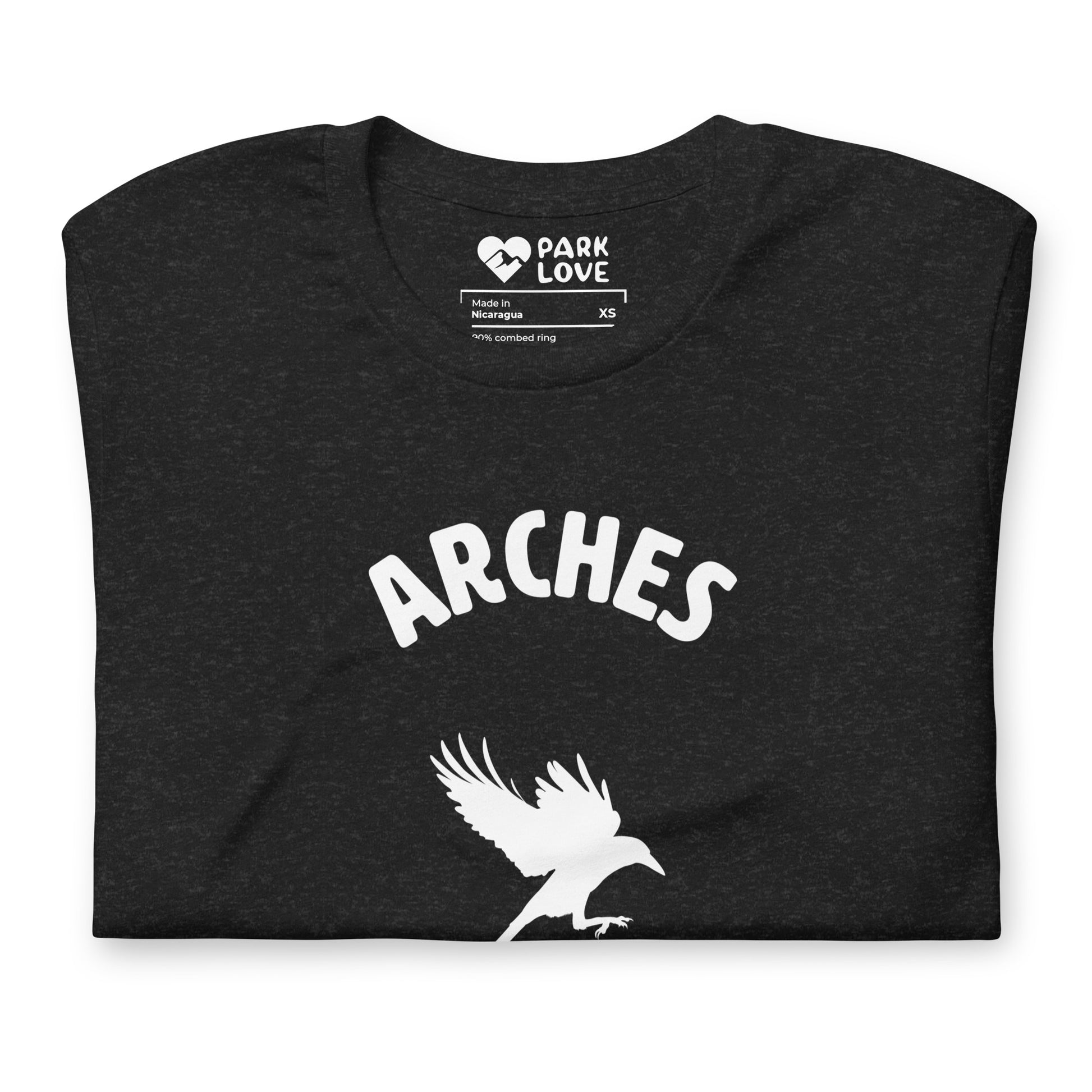 Arches National Park Mascot Tee Shirt Black Folded