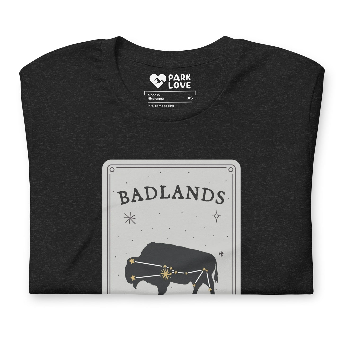 Badlands National Park Constellation Tee Shirt Black Folded