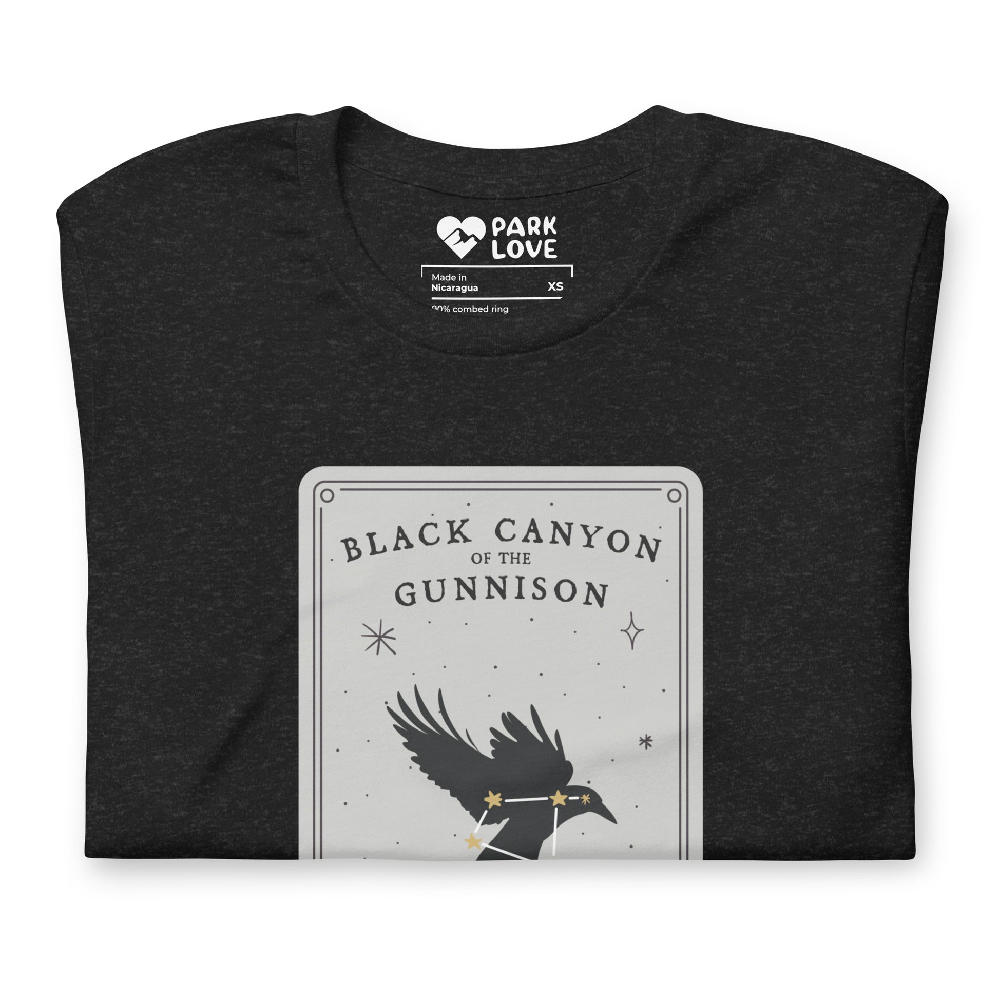 Black Canyon Gunnison National Park Constellation Tee Shirt Black Folded