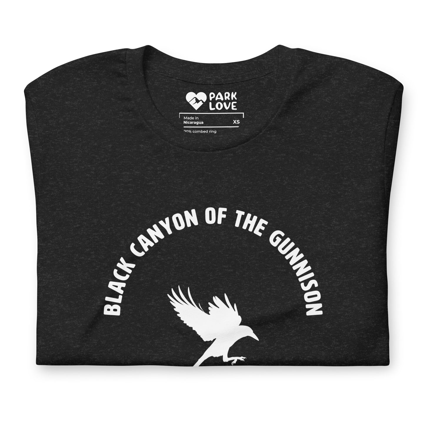 Black Canyon Gunnison National Park Mascot Tee Shirt Black Folded