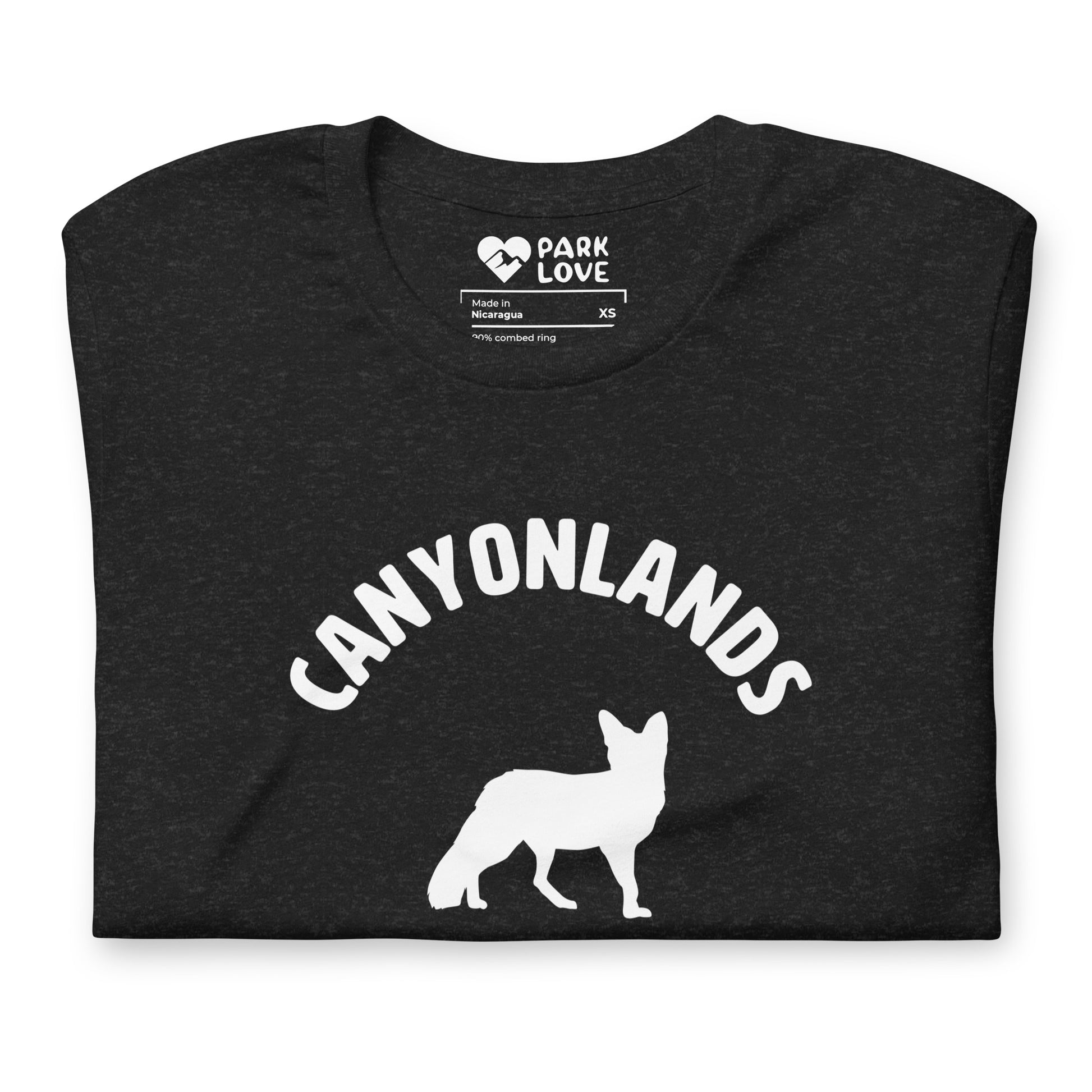 Canyonlands National Park Mascot Tee Shirt Black Folded