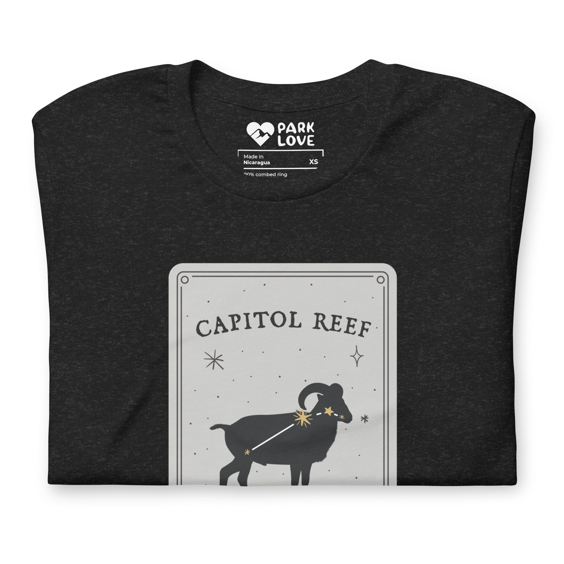 Capitol Reef National Park Constellation Tee Shirt Black Folded