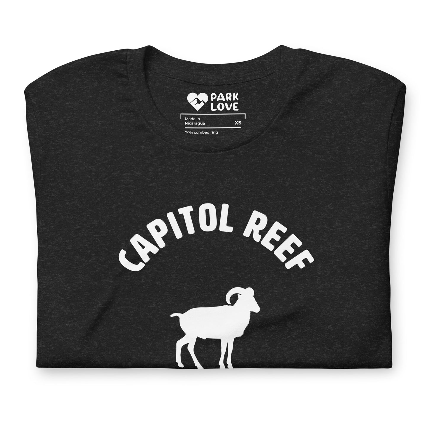 Capitol Reef National Park Mascot Tee Shirt Black Folded