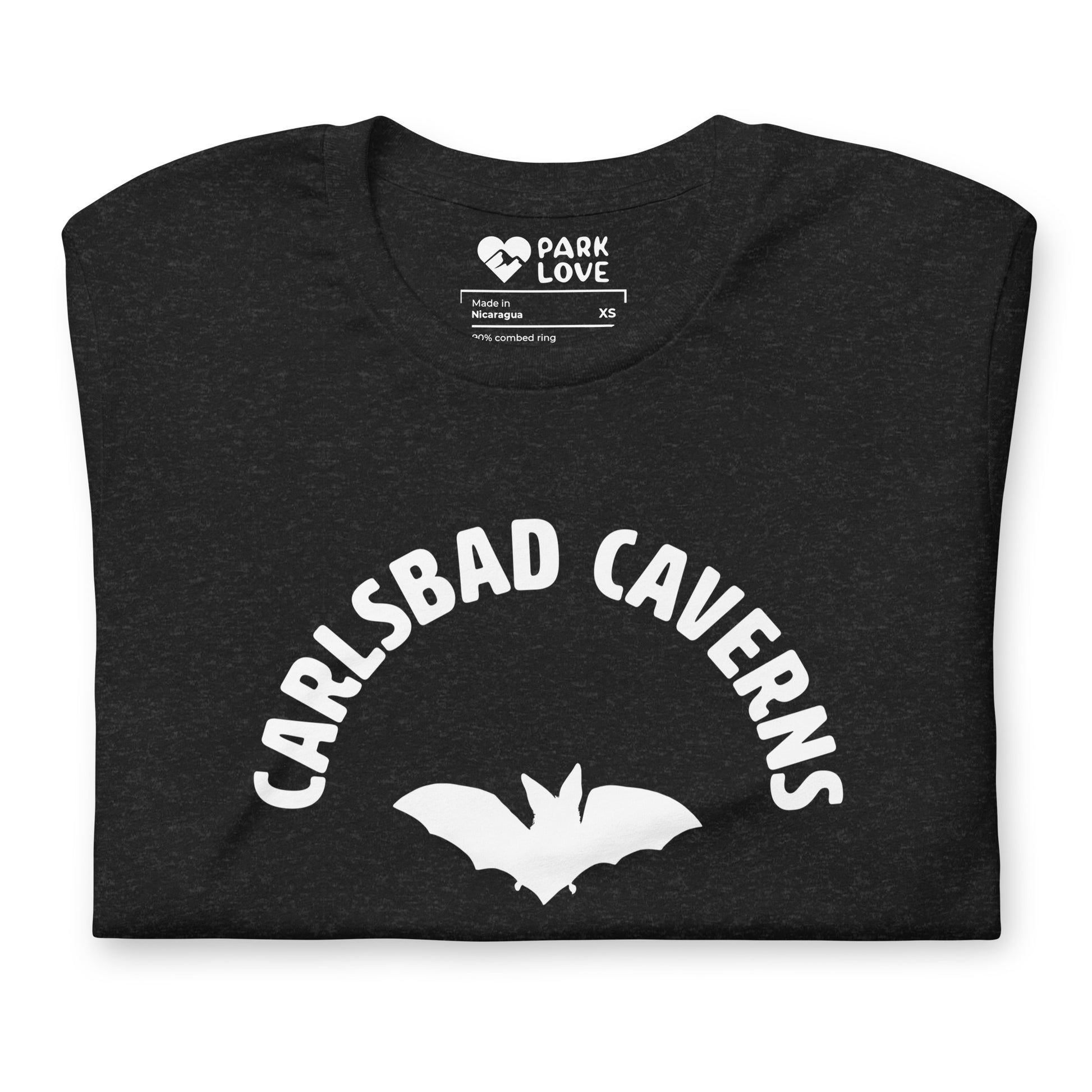 Carlsbad Caverns National Park Mascot Tee Shirt Black Folded