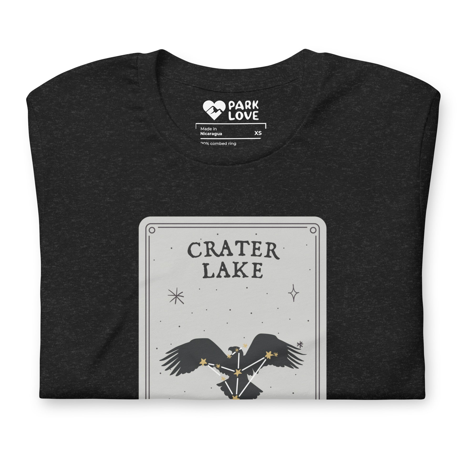 Crater Lake National Park Constellation Tee Shirt Black Folded