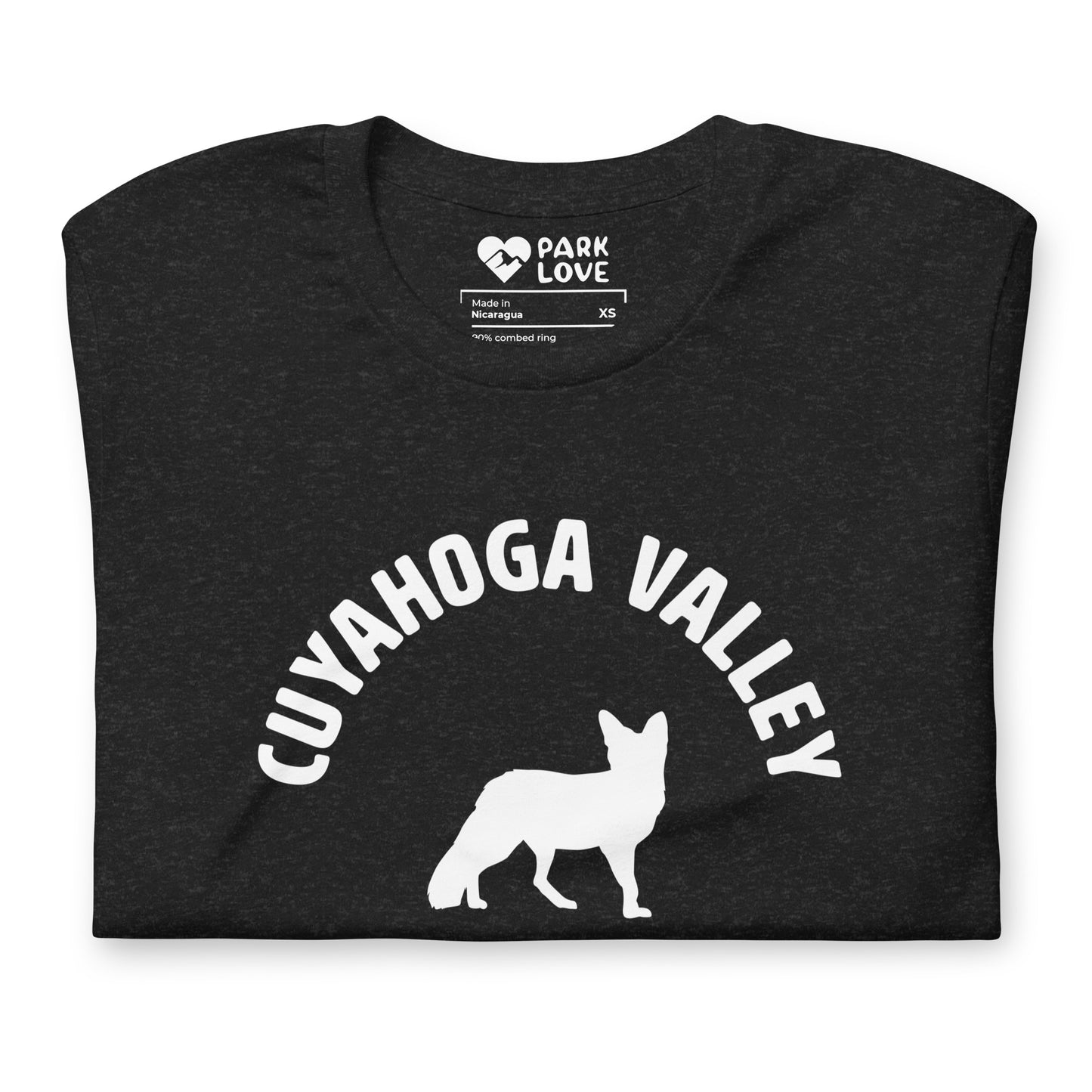 Cuyahoga Valley National Park Mascot Tee Shirt Black Folded