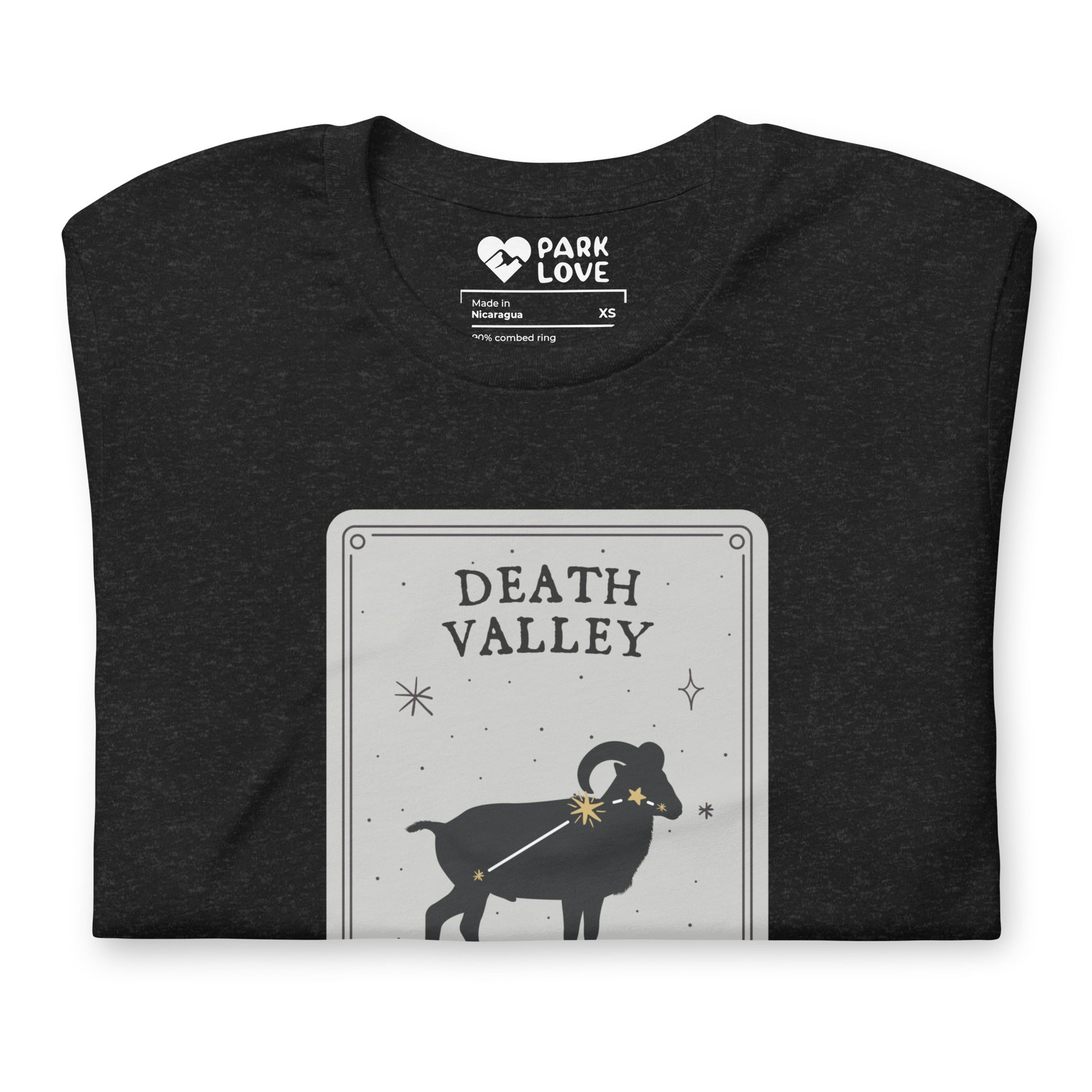 Death Valley National Park Constellation Tee Shirt Black Folded