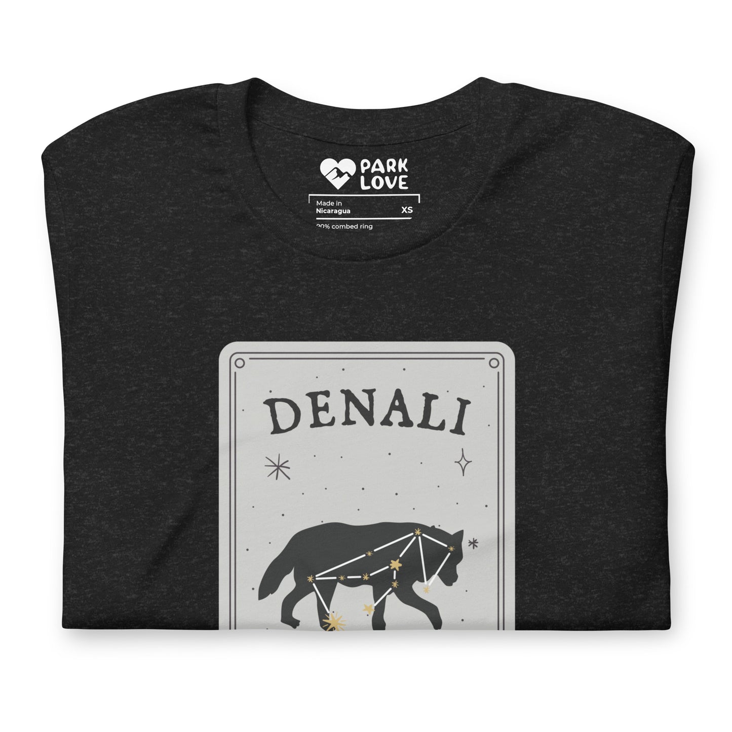 Denali National Park Constellation Tee Shirt Black Folded