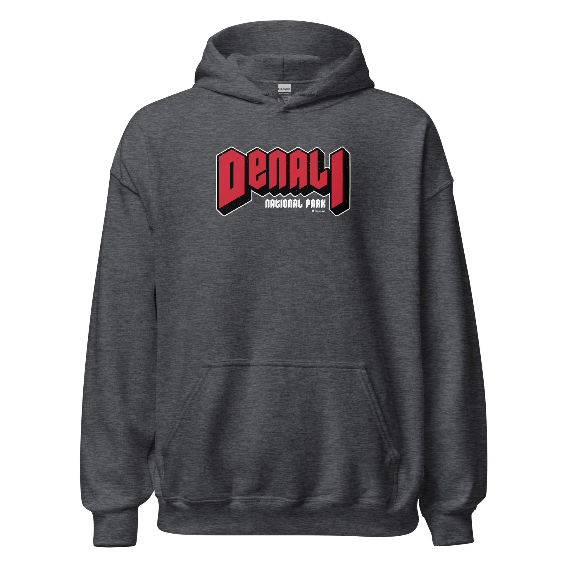 Denali National Park Hoodie Gray Front