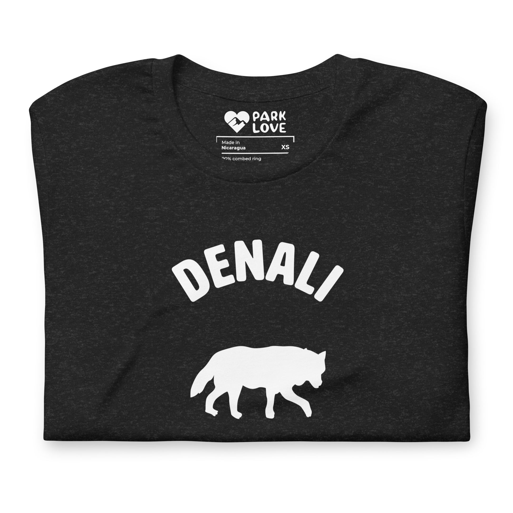 Denali National Park Mascot Tee Shirt Black Folded