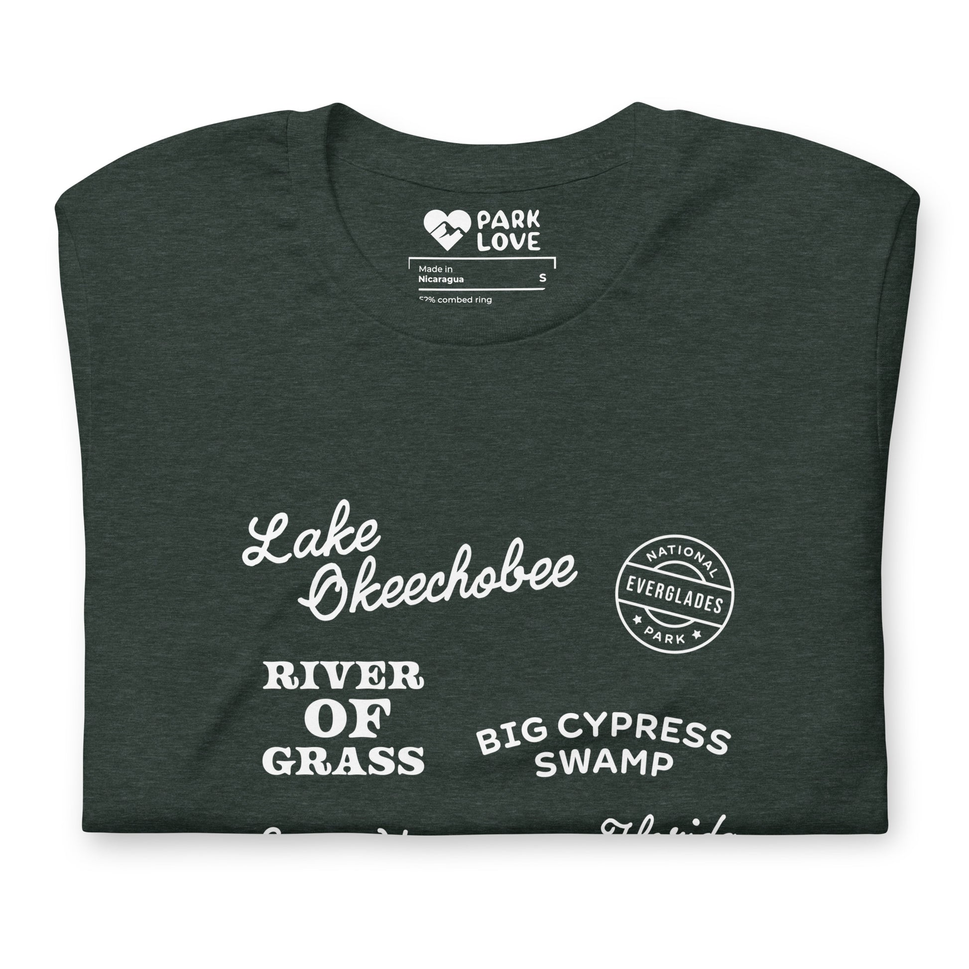 Everglades National Park Destinations Tee Shirt Green Folded