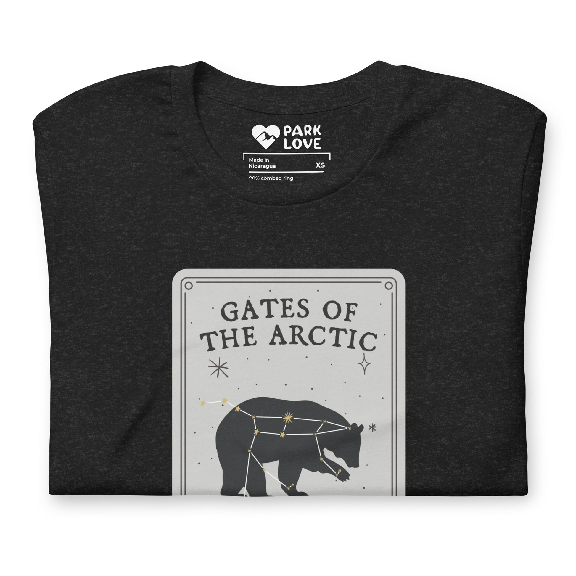 Gates Arctic National Park Constellation Tee Shirt Black Folded