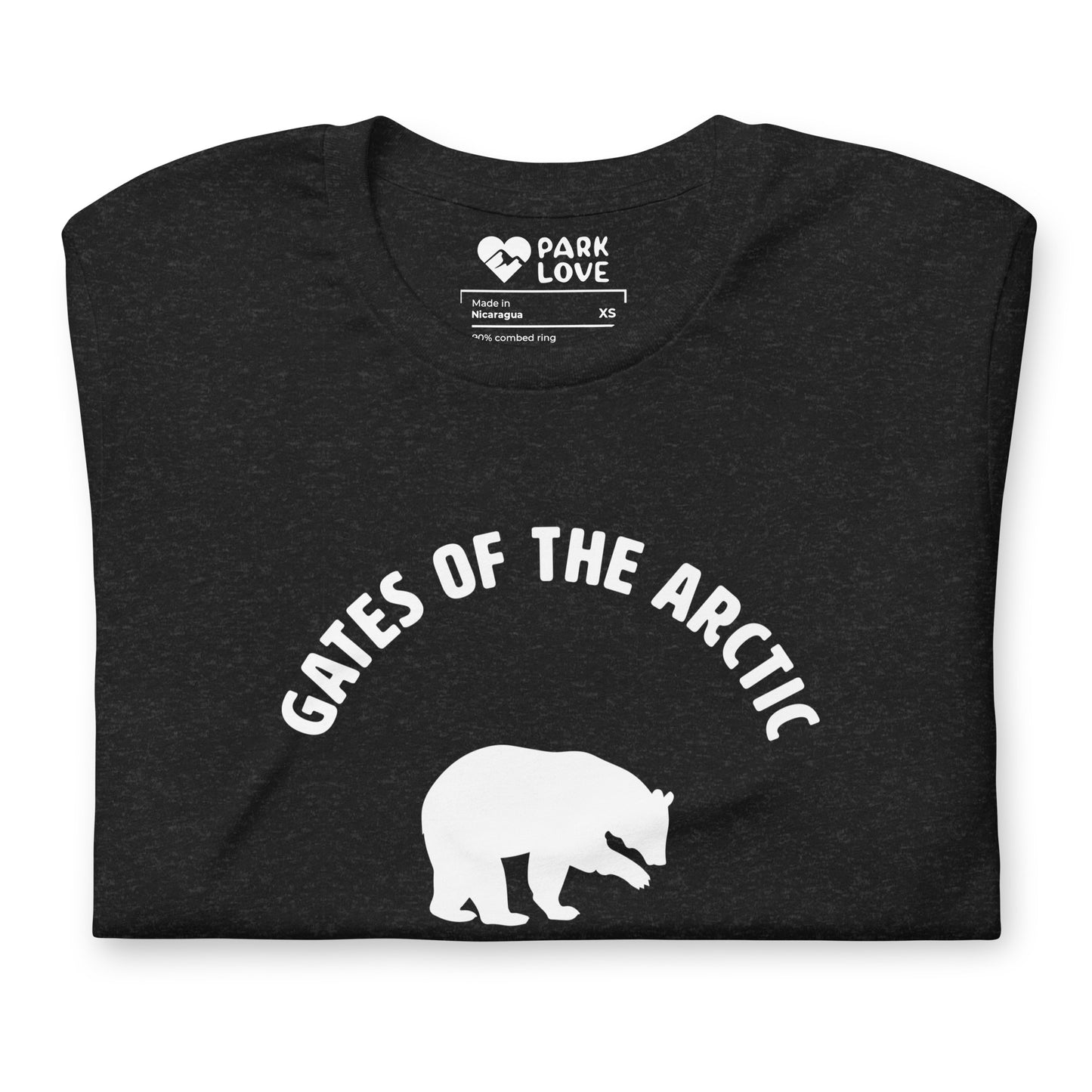 Gates Arctic National Park Mascot Tee Shirt Black Folded