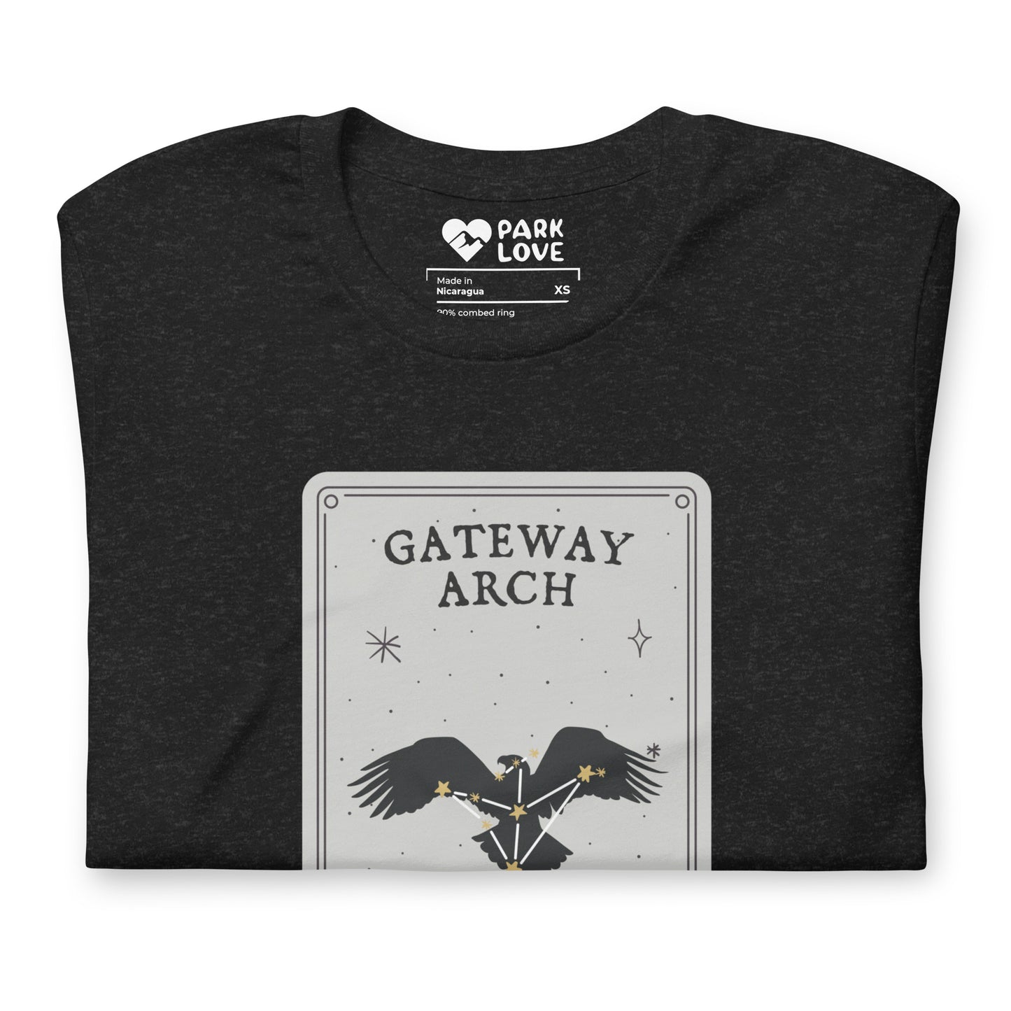 Gateway Arch National Park Constellation Tee Shirt Black Folded