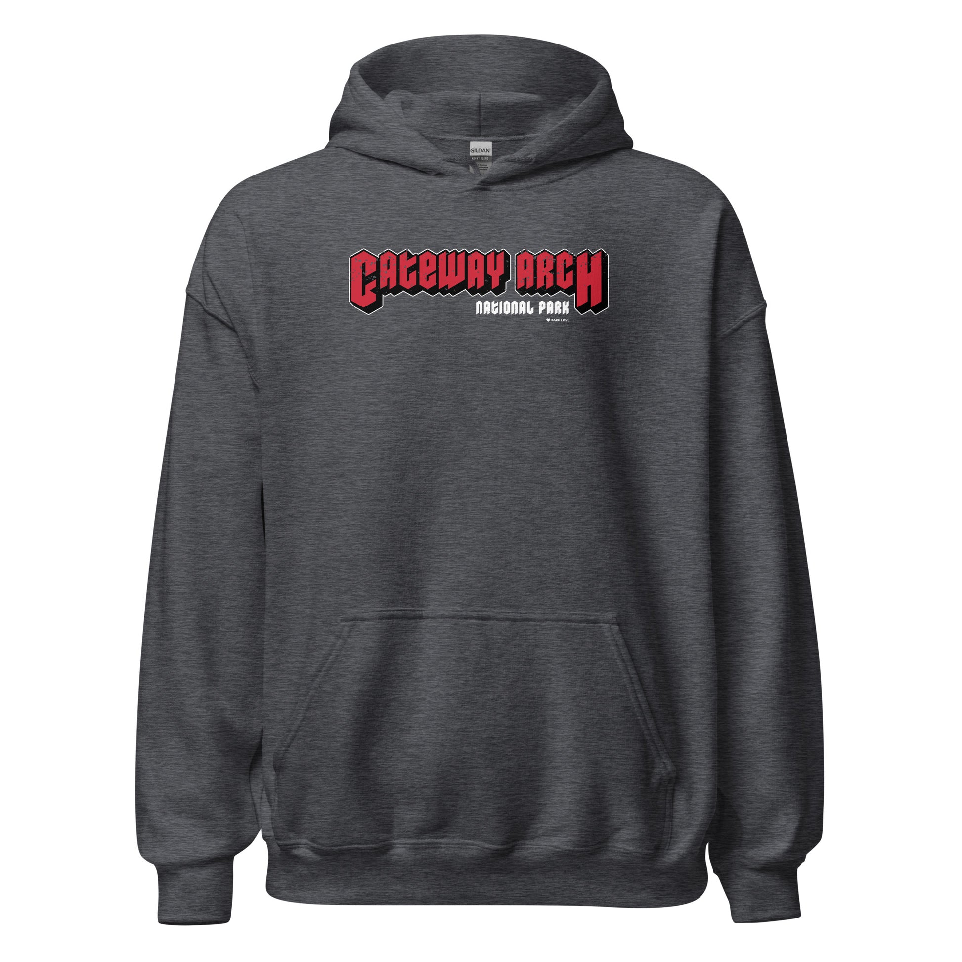 Gateway Arch National Park Hoodie Gray Front