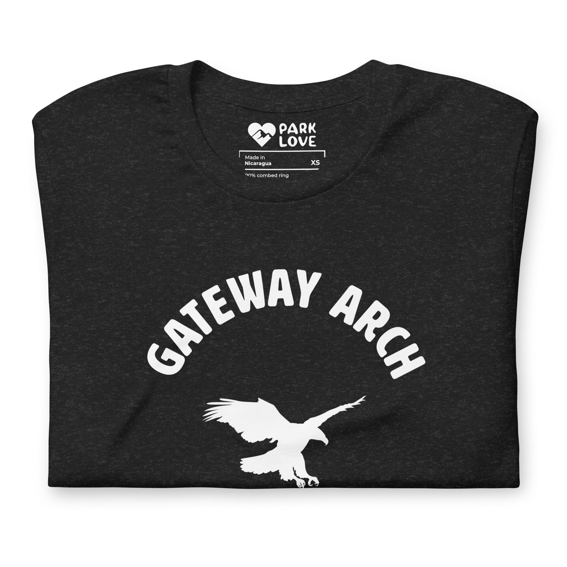 Gateway Arch National Park Mascot Tee Shirt Black Folded