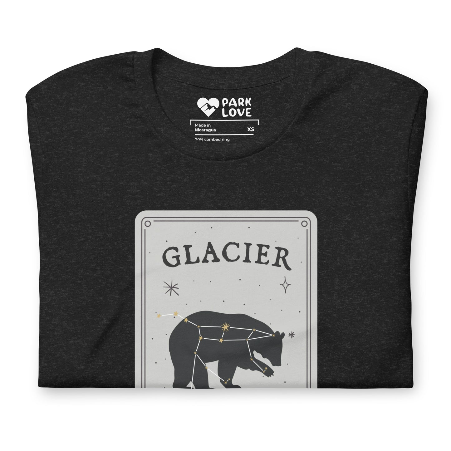 Glacier National Park Constellation Tee Shirt Black Folded