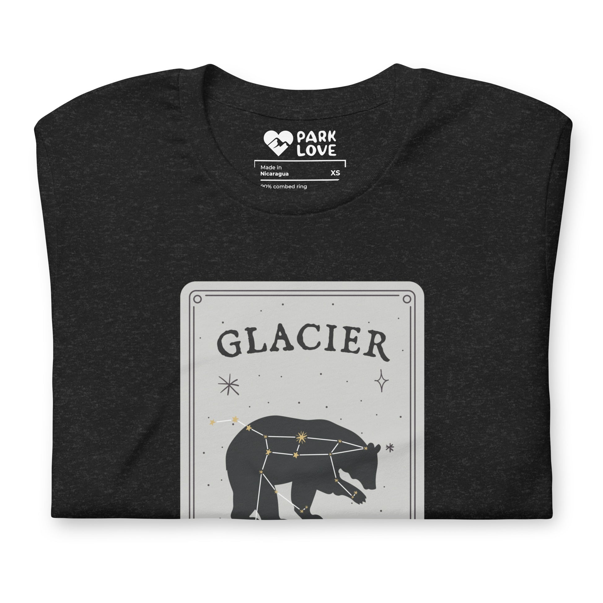 Glacier National Park Constellation Tee Shirt Black Folded