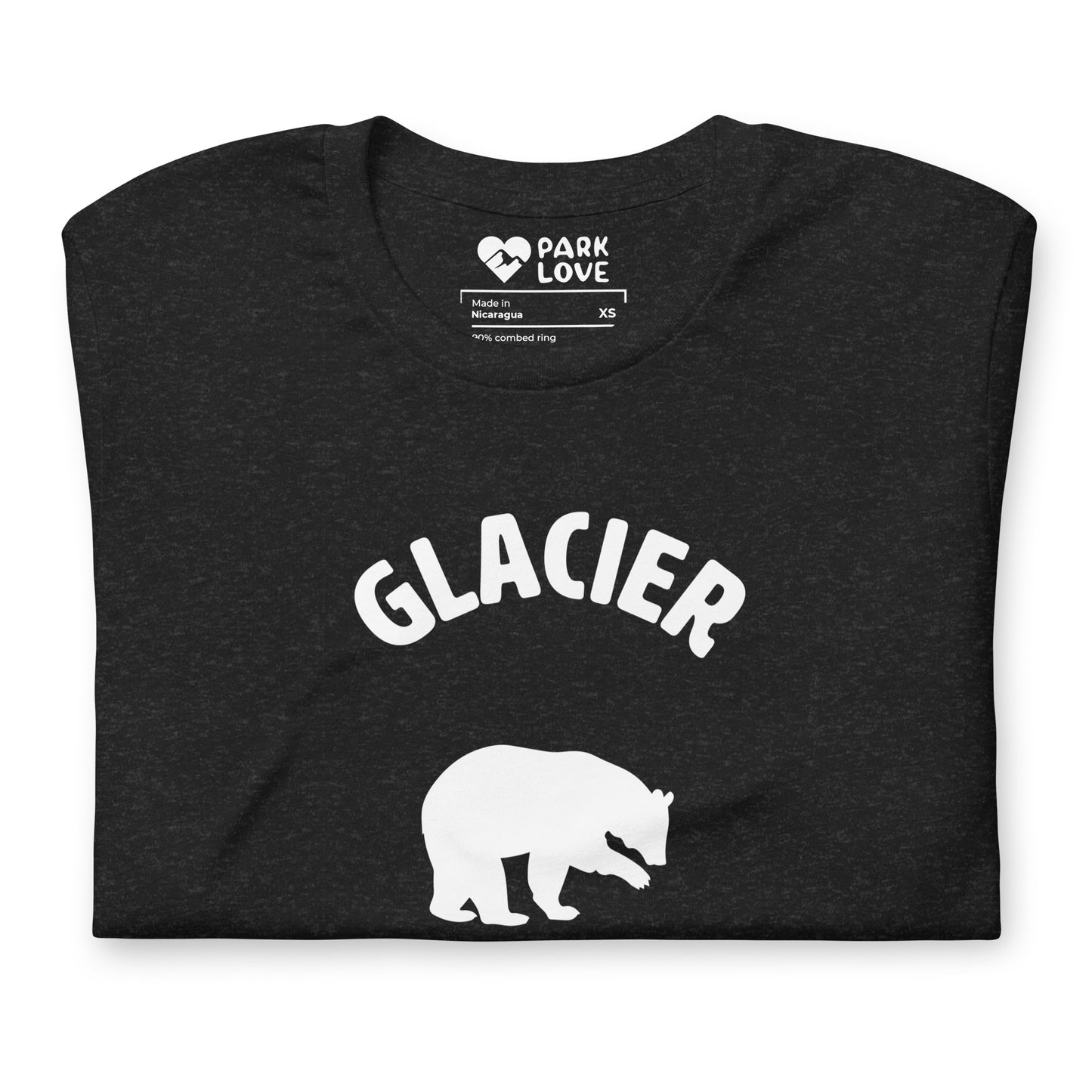 Glacier National Park Mascot Tee Shirt Black Folded