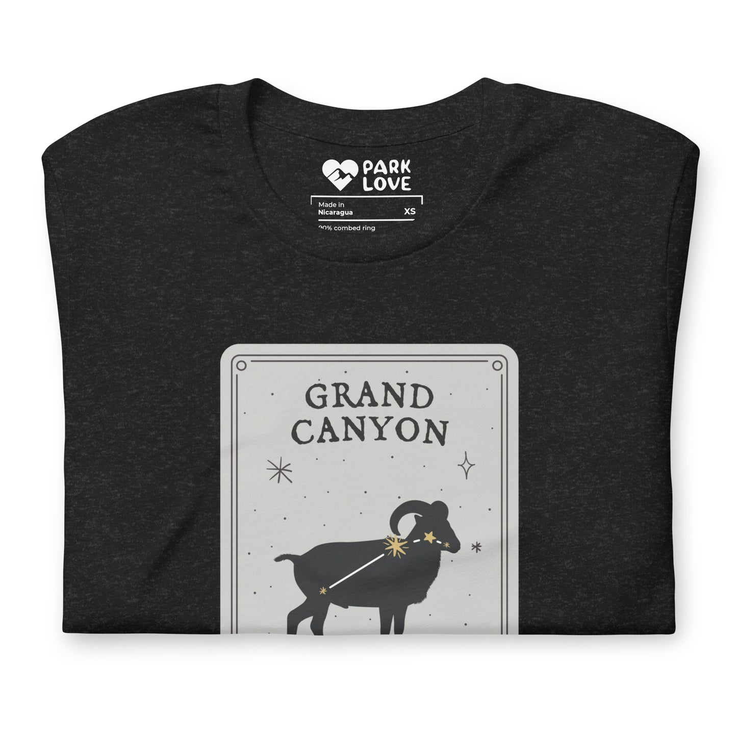 Grand Canyon National Park Constellation Tee Shirt Black Folded