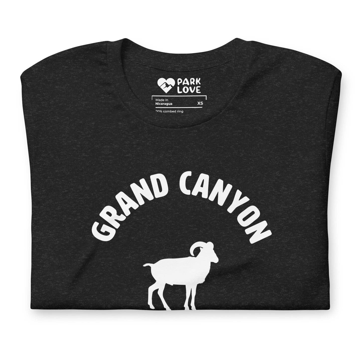 Grand Canyon National Park Mascot Tee Shirt Black Folded