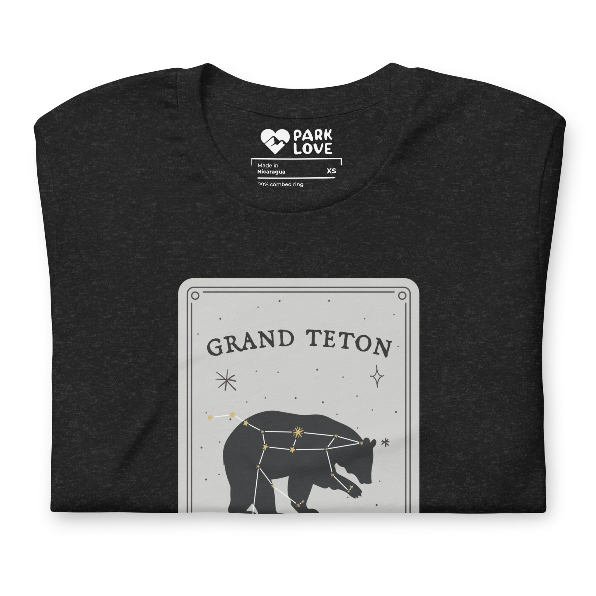 Grand Teton National Park Constellation Tee Shirt Black Folded