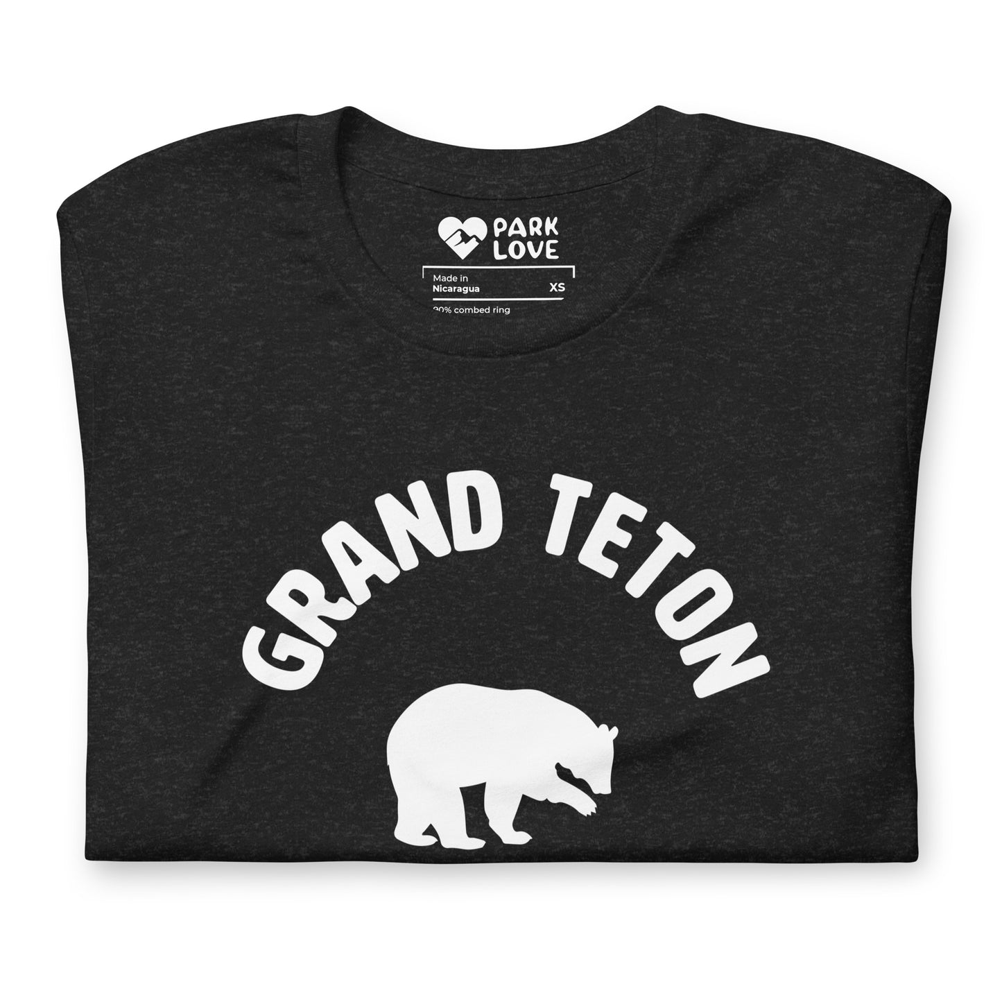 Grand Teton National Park Mascot Tee Shirt Black Folded