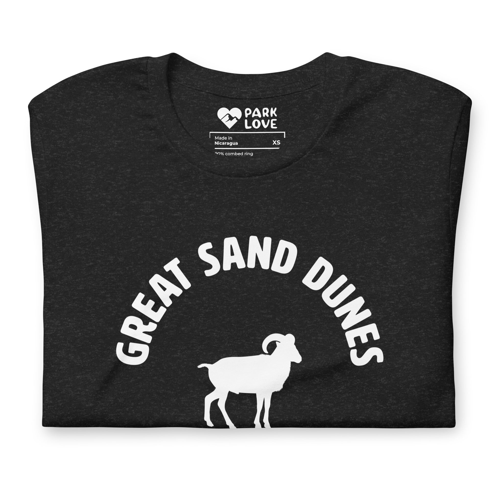 Great Sand Dunes National Park Mascot Tee Shirt Black Folded