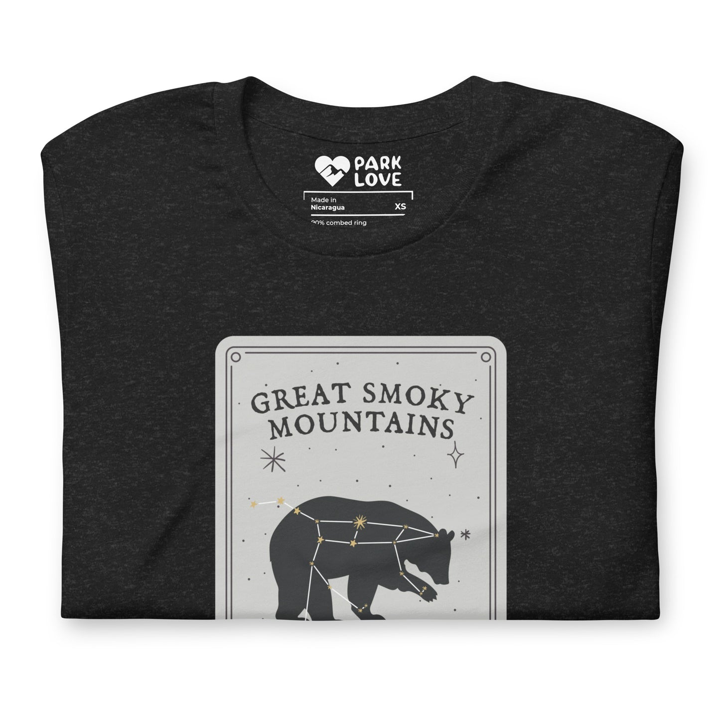 Great Smoky Mountains National Park Constellation Tee Shirt Black Folded